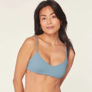 NWoT Andie Swim The Molokai Top Marlin Blue Rib Bikini Top Size XS NEW